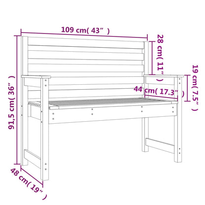 Garden Bench 109x48x91.5 cm Solid Wood Douglas