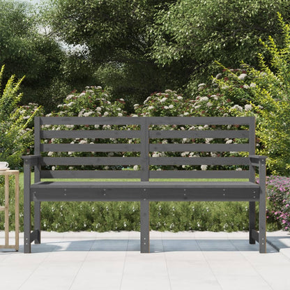 Garden Bench Grey 159.5x48x91.5 cm Solid Wood Pine