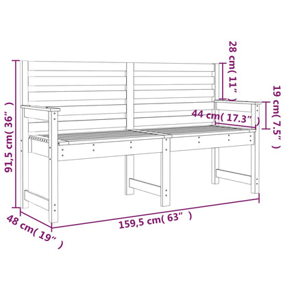 Garden Bench 159.5x48x91.5 cm Solid Wood Douglas