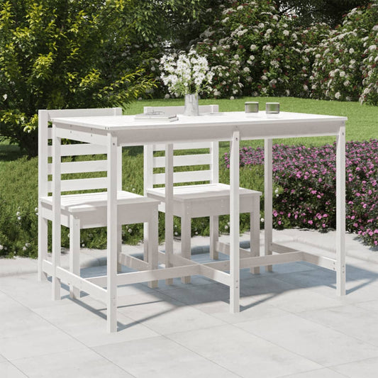 Garden Table White 159.5x82.5x110 cm Solid Wood Pine