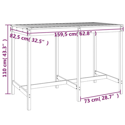 Garden Table 159.5x82.5x110 cm Solid Wood Douglas