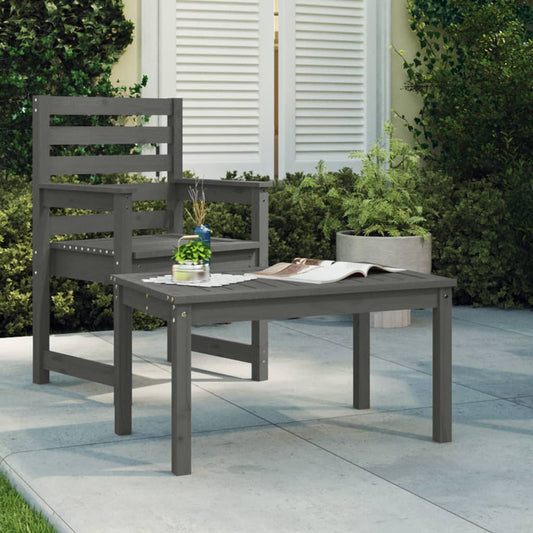 Garden Table Grey 82.5x50.5x45 cm Solid Wood Pine