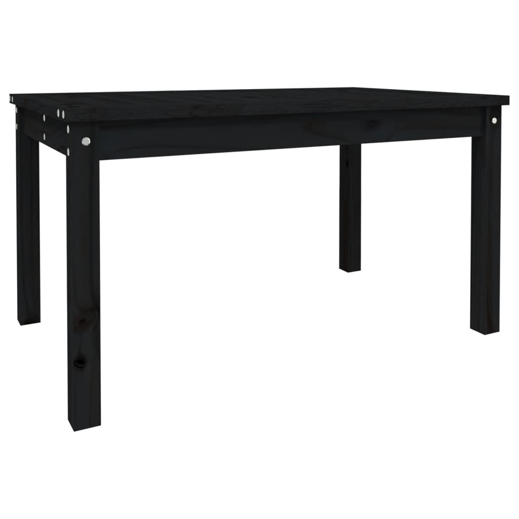 Garden Table Black 82.5x50.5x45 cm Solid Wood Pine