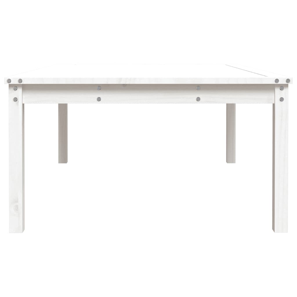 Garden Table White 121x82.5x45 cm Solid Wood Pine
