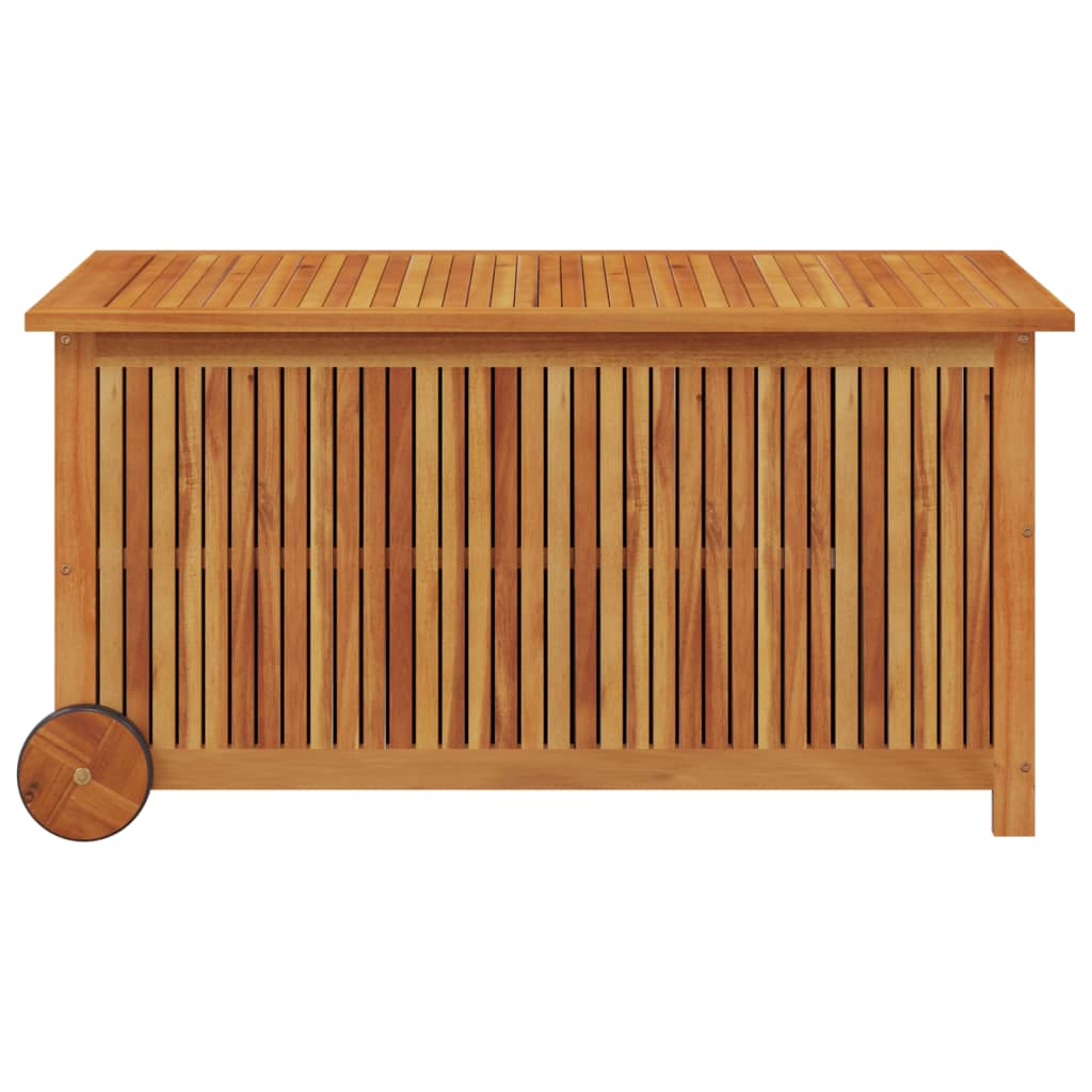 Garden Storage Box with Wheels 113x50x58 cm Solid Wood Acacia