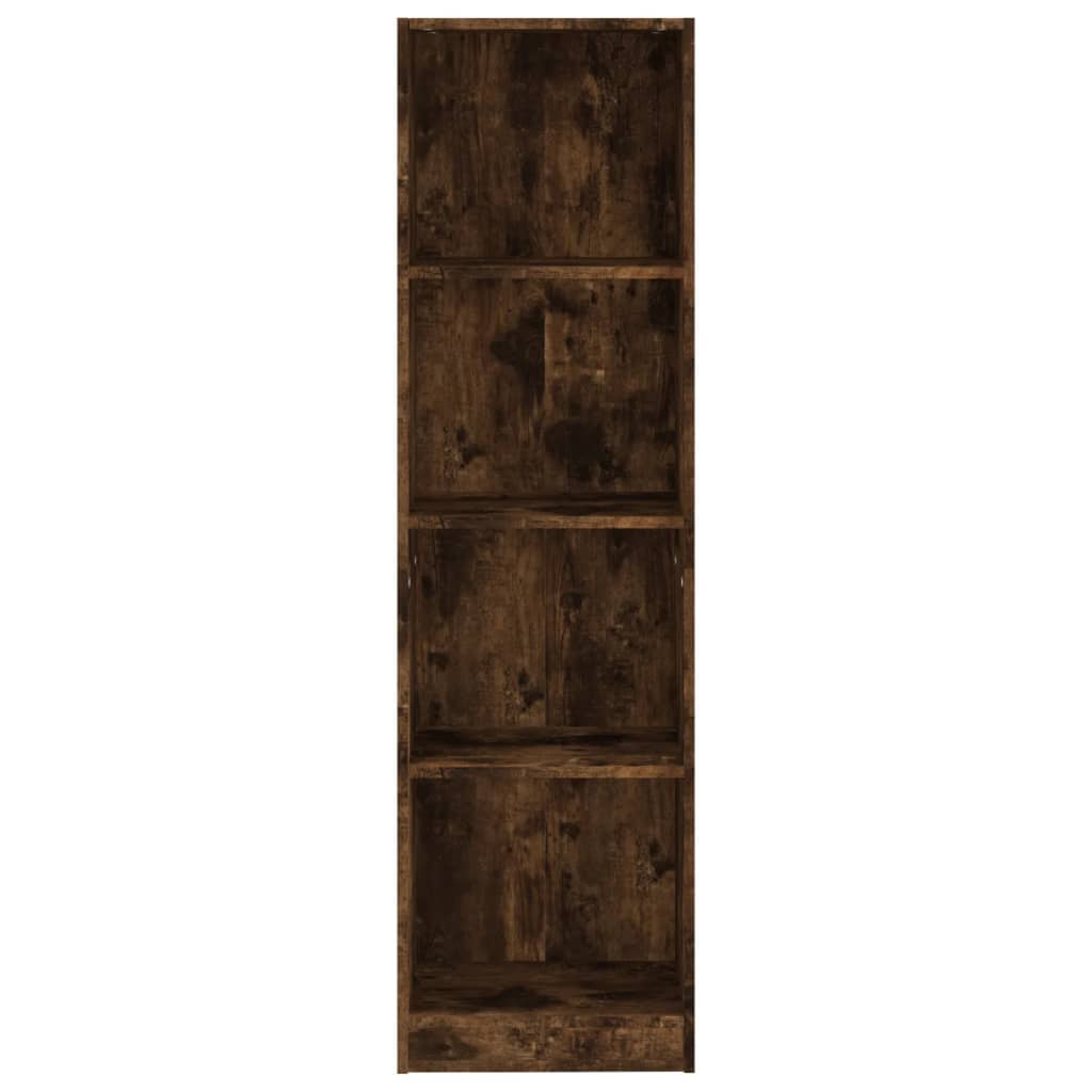 4-Tier Book Cabinet Smoked Oak 40x24x143 cm Engineered Wood