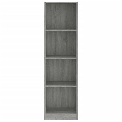 4-Tier Book Cabinet Grey Sonoma 40x24x143 cm Engineered Wood