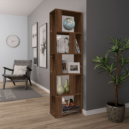 Book Cabinet Brown Oak 45x24x160 cm Engineered Wood