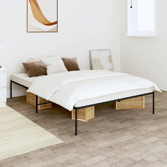 Metal Bed Frame without Mattress Black 120x200cm