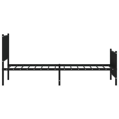 Metal Bed Frame without Mattress with Footboard Black 80x200cm