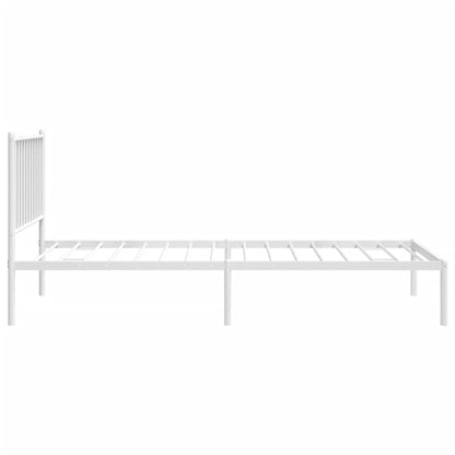 Metal Bed Frame without Mattress with Headboard White 80x200cm