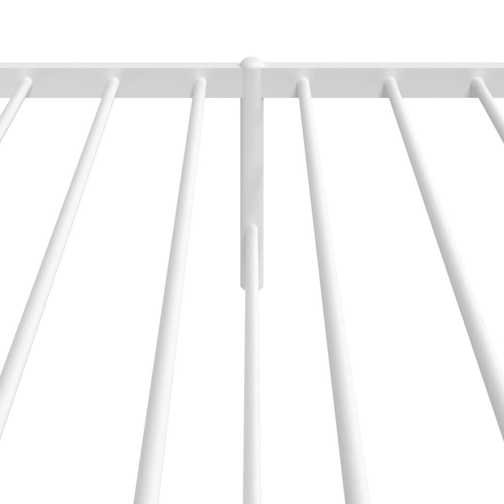 Metal Bed Frame without Mattress with Headboard White 80x200cm