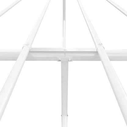 Metal Bed Frame without Mattress with Footboard White 200x200cm