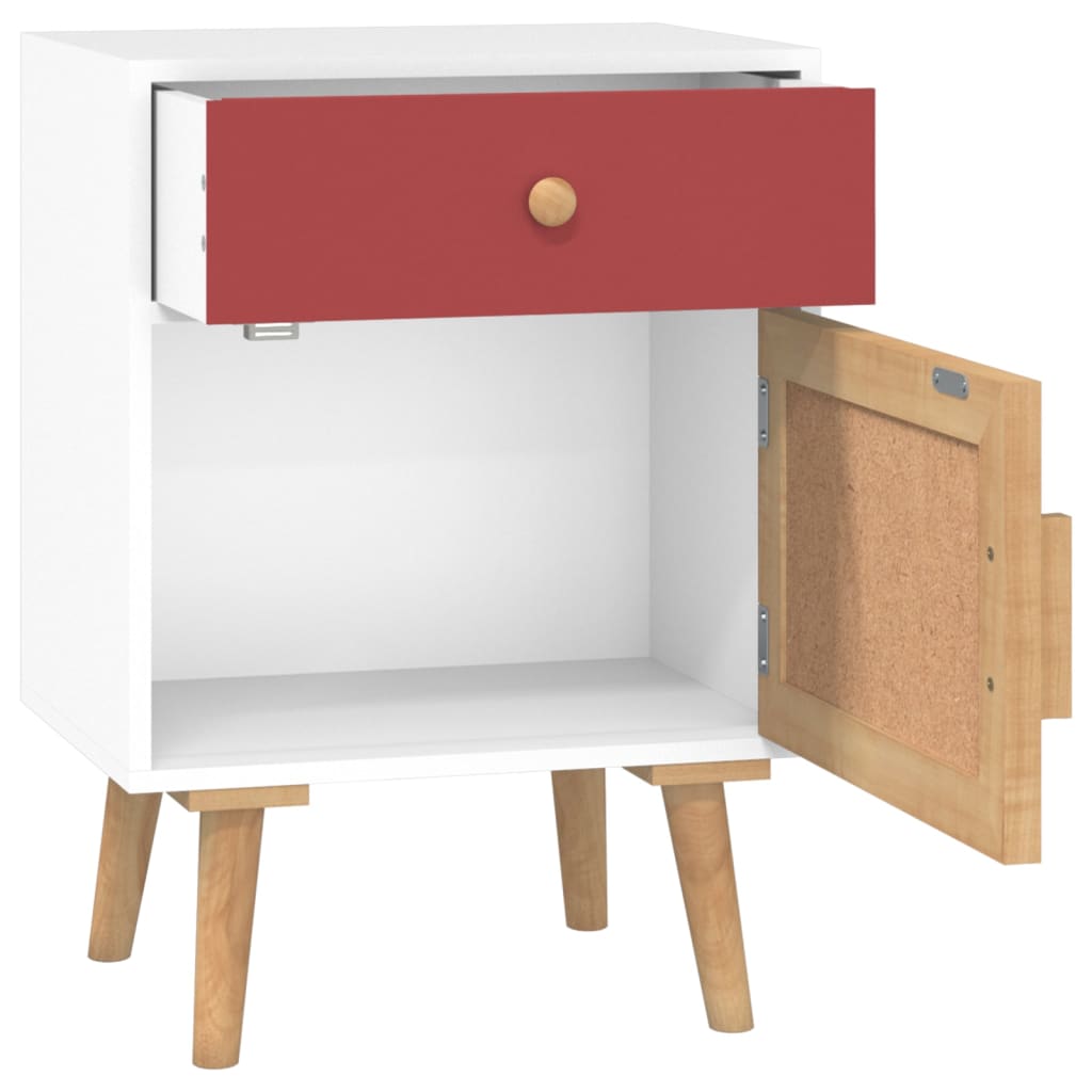 Bedside Cabinet White 40x30x55 cm Engineered Wood