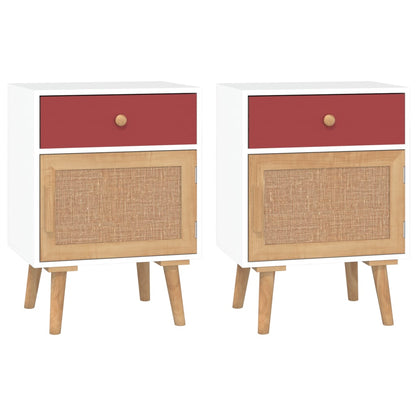Bedside Cabinets 2 pcs White 40x30x55 cm Engineered Wood