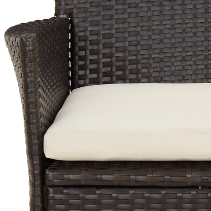 Garden Chairs with Cushions 4 pcs Brown Poly Rattan (UK/IE/FI/NO only)