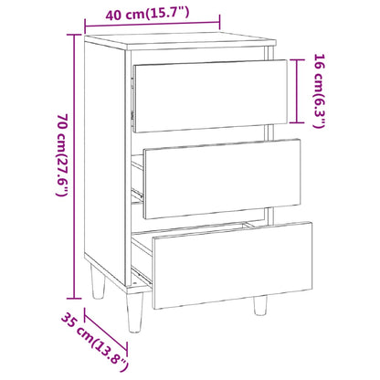 Bedside Cabinet Brown Oak 40x35x70 cm Engineered Wood