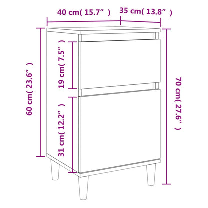 Bedside Cabinets 2 pcs Grey Sonoma 40x35x70 cm