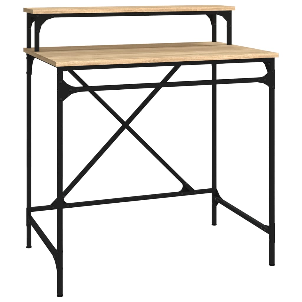 Desk Sonoma Oak 80x50x90 cm Engineered Wood and Iron