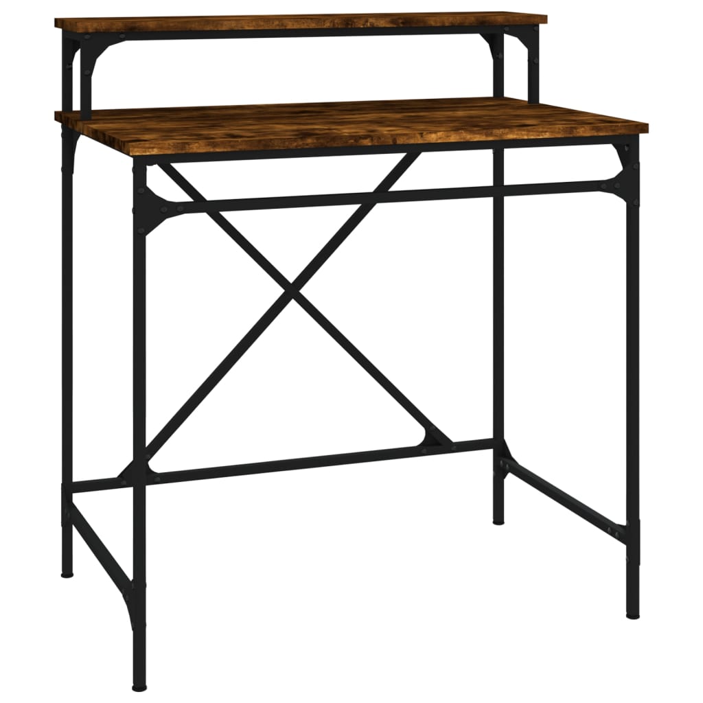 Desk Smoked Oak 80x50x90 cm Engineered Wood and Iron