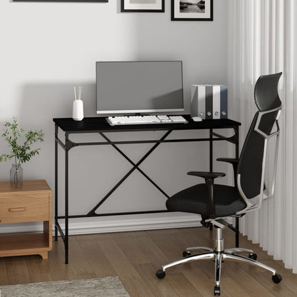 Desk Black 100x50x75 cm Engineered Wood and Iron