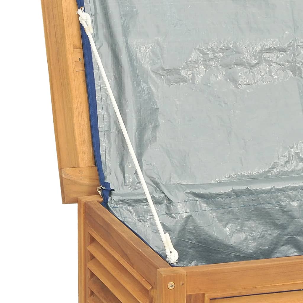 Garden Storage Box with Bag 175x50x55 cm Solid Wood Teak