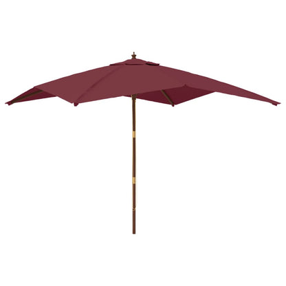 Garden Parasol with Wooden Pole Bordeaux Red 300x300x273 cm