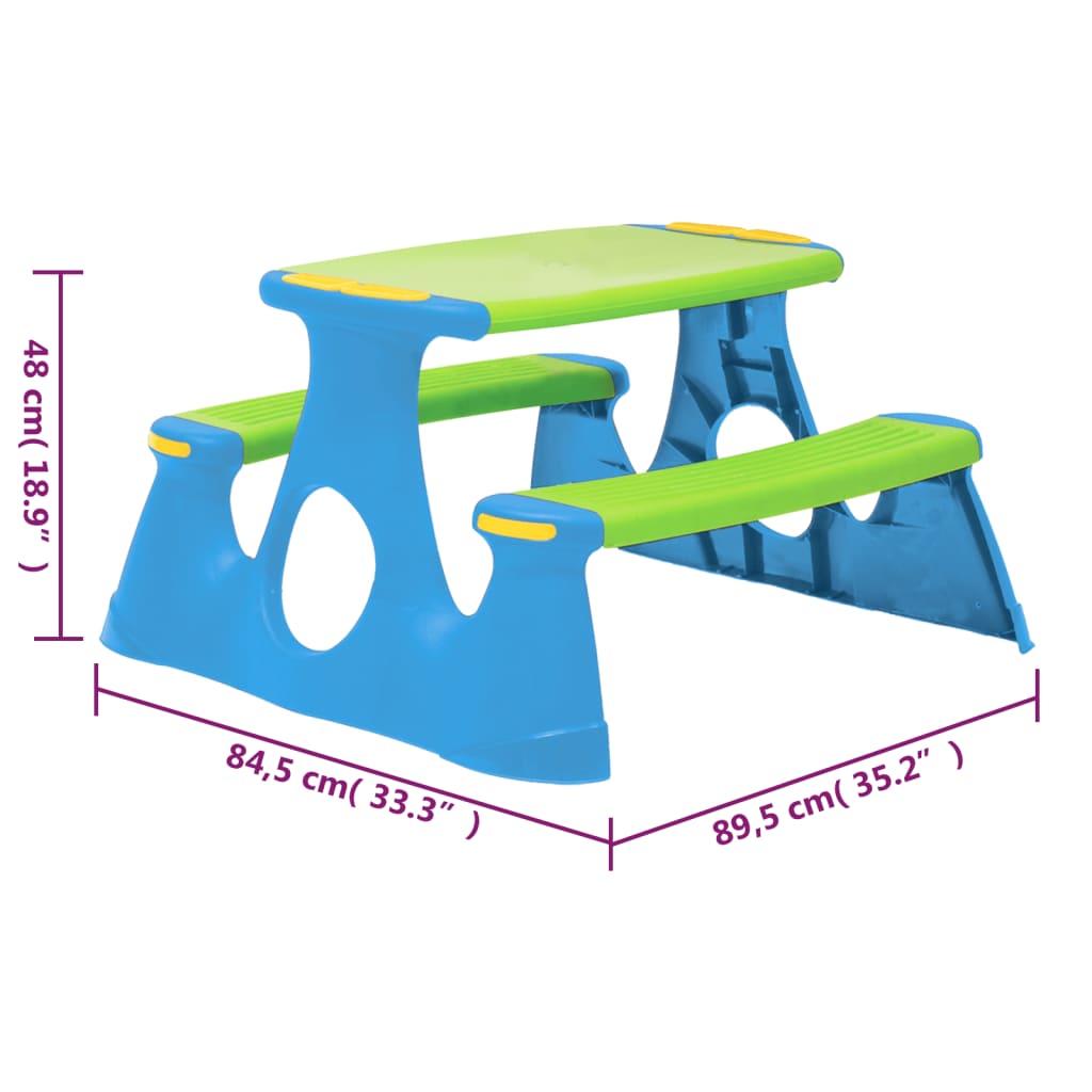 Picnic Bench for Children 89.5x84.5x48 cm Polypropylene