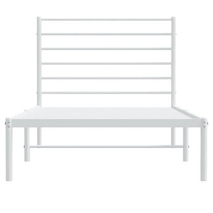 Metal Bed Frame without Mattress with Headboard White 80x200cm