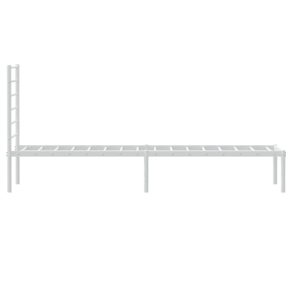 Metal Bed Frame without Mattress with Headboard White 80x200cm