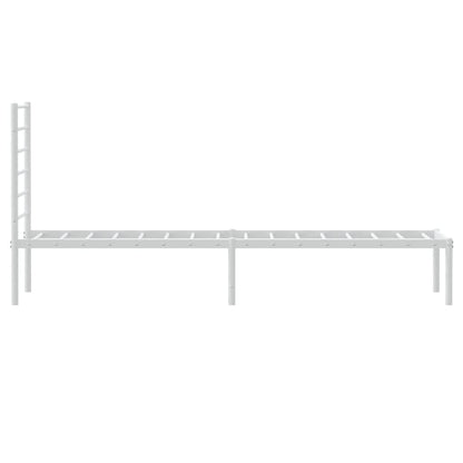 Metal Bed Frame without Mattress with Headboard White 80x200cm