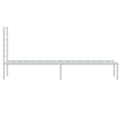 Metal Bed Frame without Mattress with Headboard White 90x190cm