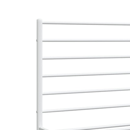 Metal Bed Frame without Mattress with Headboard White 180x200cm