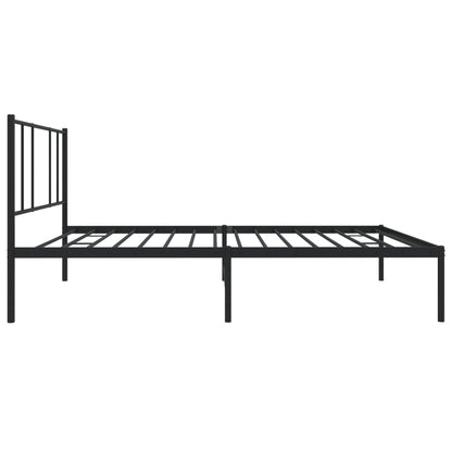 Metal Bed Frame without Mattress with Headboard Black 80x200cm