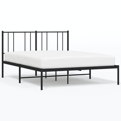 Metal Bed Frame without Mattress with Headboard Black 120x200cm