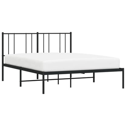 Metal Bed Frame without Mattress with Headboard Black 120x200cm