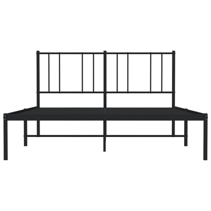 Metal Bed Frame without Mattress with Headboard Black 120x200cm