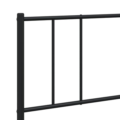 Metal Bed Frame without Mattress with Headboard Black 200x200cm