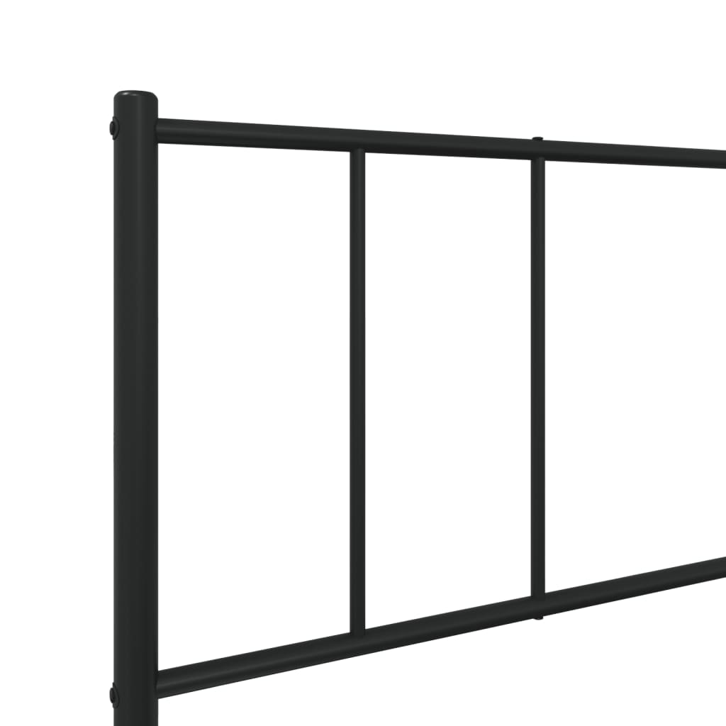 Metal Bed Frame without Mattress with Footboard Black 80x200cm