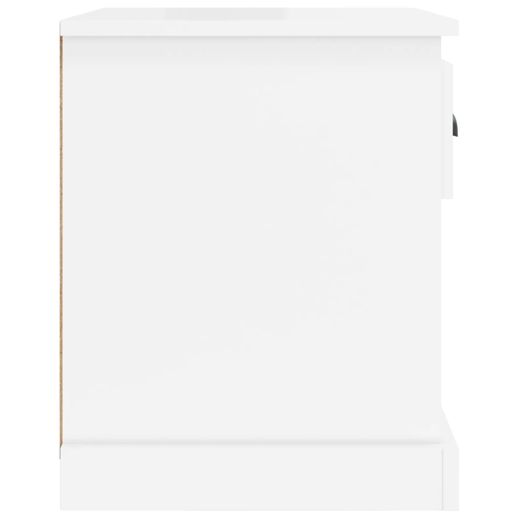 Bedside Cabinet High Gloss White 39x39x47.5 cm Engineered Wood