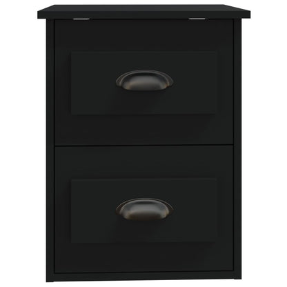 Wall-mounted Bedside Cabinet Black 41.5x36x53cm