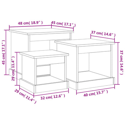 Coffee Tables 3 pcs Brown Oak Engineered Wood