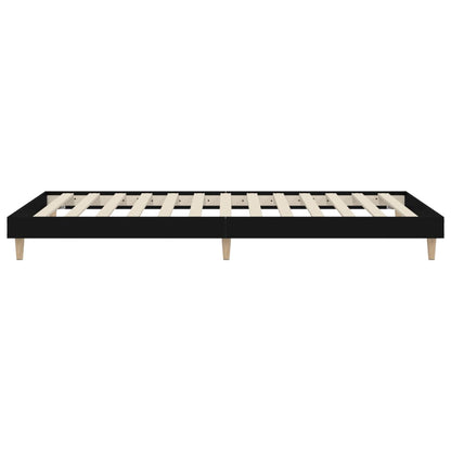 Bed Frame without Mattress Black 100x200 cm Engineered Wood