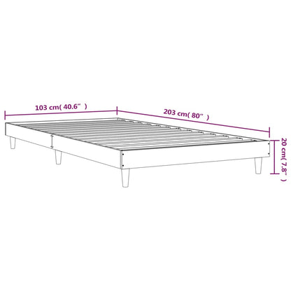 Bed Frame without Mattress Smoked Oak 100x200 cm Engineered Wood