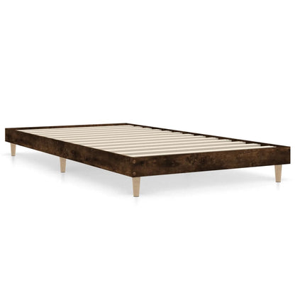 Bed Frame without Mattress Smoked Oak 90x200 cm Engineered Wood