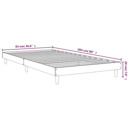 Bed Frame without Mattress Smoked Oak 90x200 cm Engineered Wood