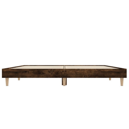 Bed Frame without Mattress Smoked Oak 120x190 cm Small Double Engineered Wood