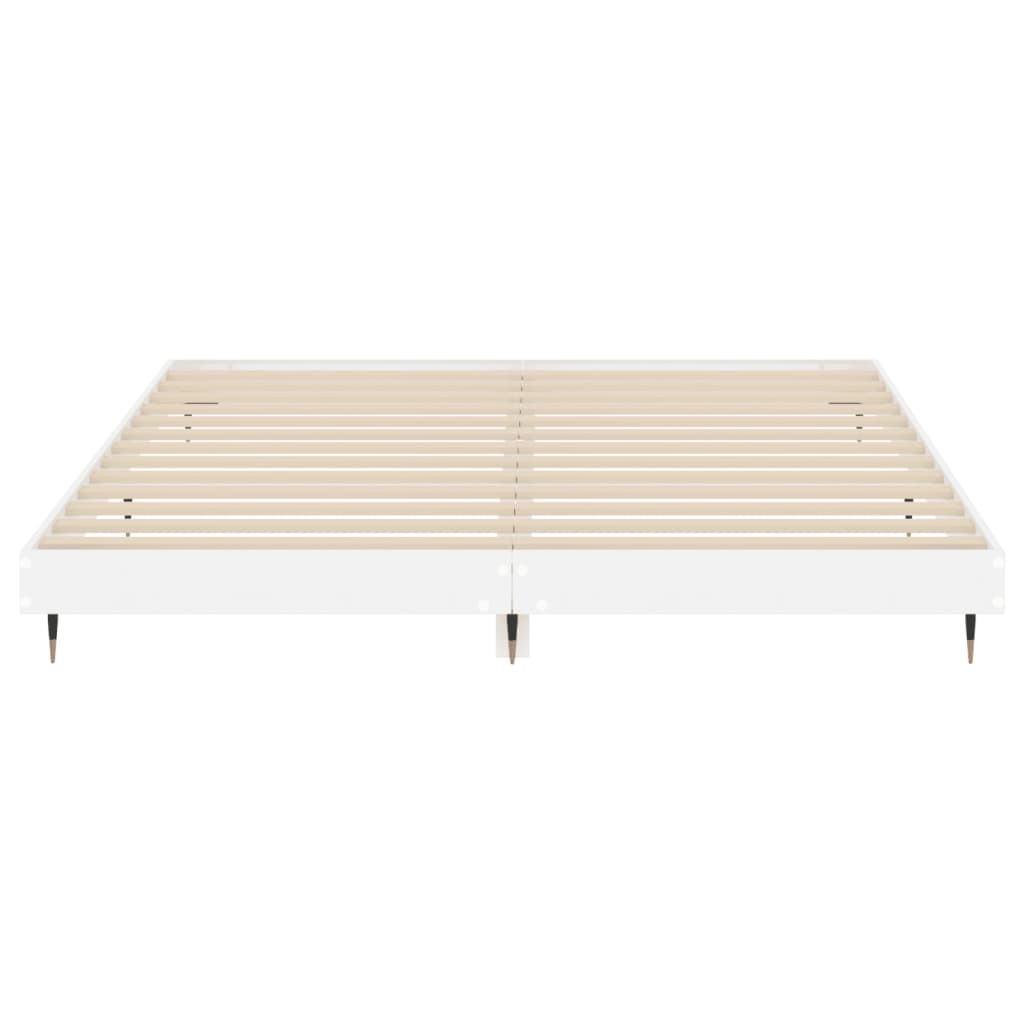 Bed Frame without Mattress High Gloss White 140x200 cm