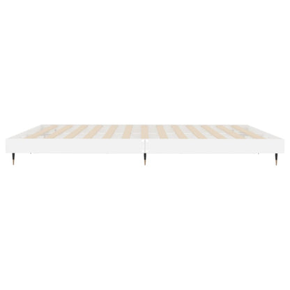 Bed Frame without Mattress High Gloss White 140x200 cm