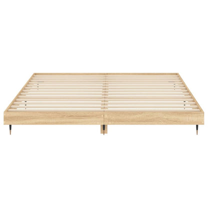Bed Frame without Mattress Sonoma Oak 120x200 cm Engineered Wood